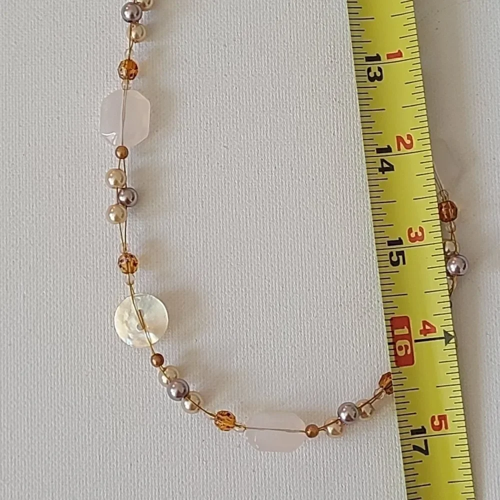 Cookie Lee Bead & Genuine Shell Convert. Necklace